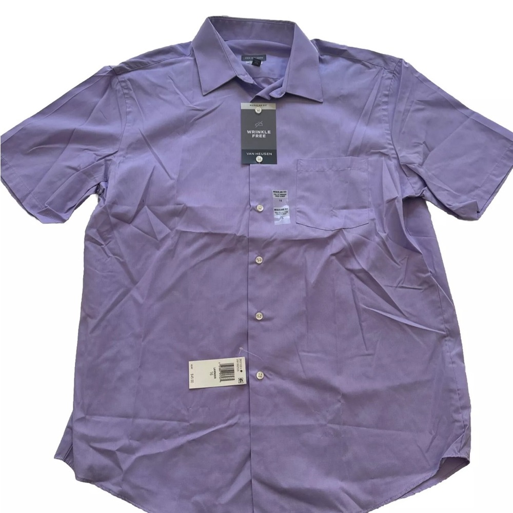 Van Heusen men's short sleeve button down shirt size 16 REGULAR FIT